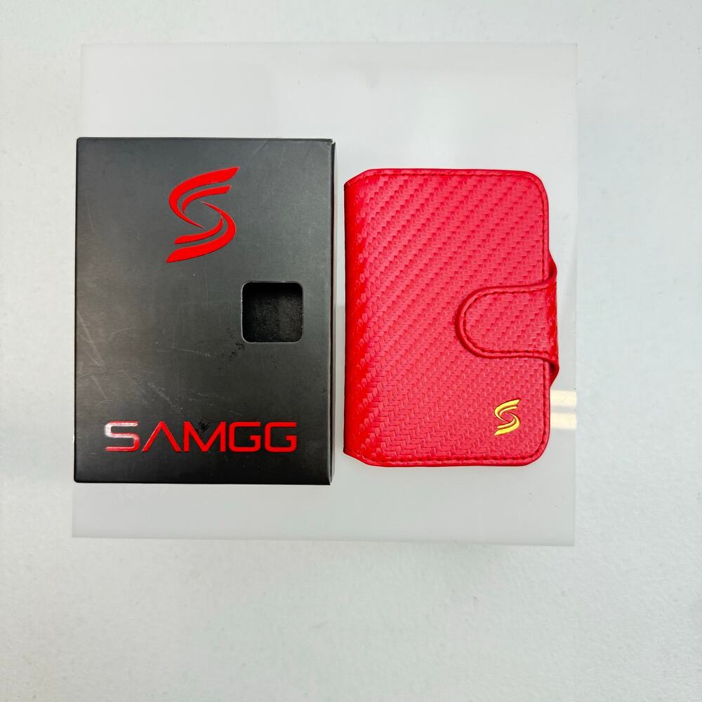 Samgg Red Carbon Fiber Magnetic MagSafe Wallet Card Holder